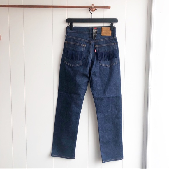 NWT Levi’s Wedgie Straight Western Fringe Jeans - Picture 4 of 4